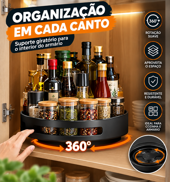 Organizador de Bancada para sua casa com Rotação 360°