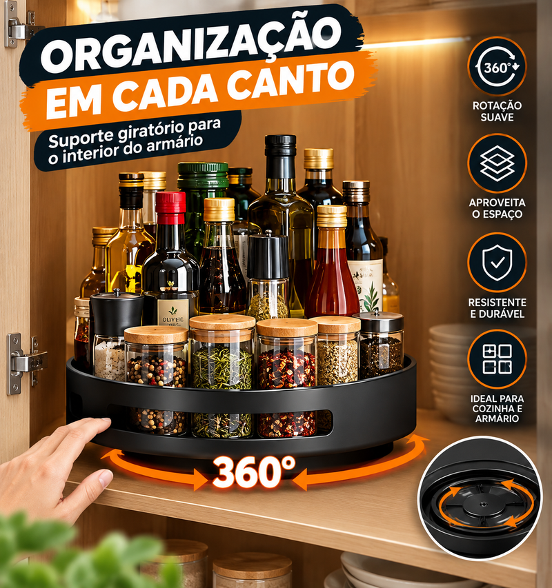 Organizador de Bancada para sua casa com Rotação 360°