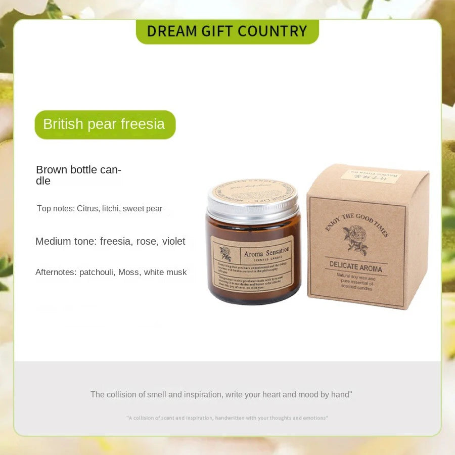 Vela Aromática em Copo de Vidro Castanho – Perfumada para Casa