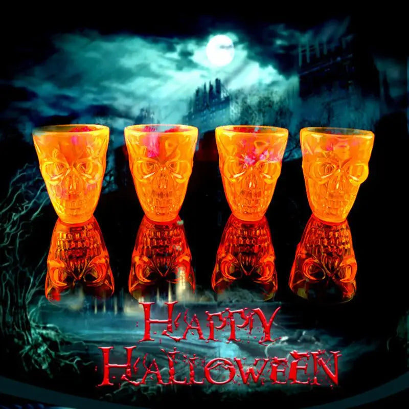 Conjunto de 4 Copos de Vinho Fantasma – Decoração de Halloween