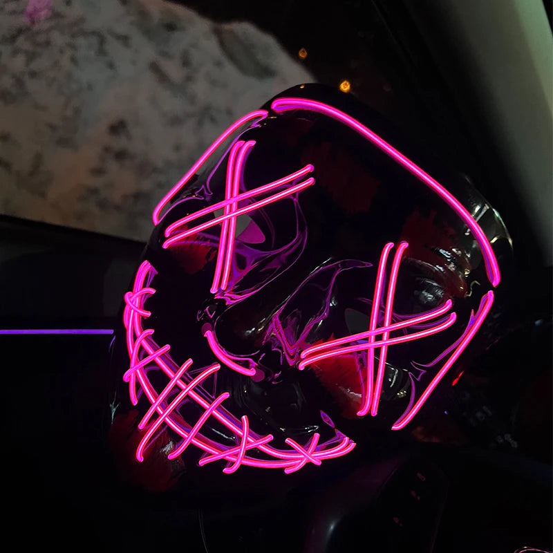 Máscara LED Neon Purge – Máscara Luminosa para Halloween