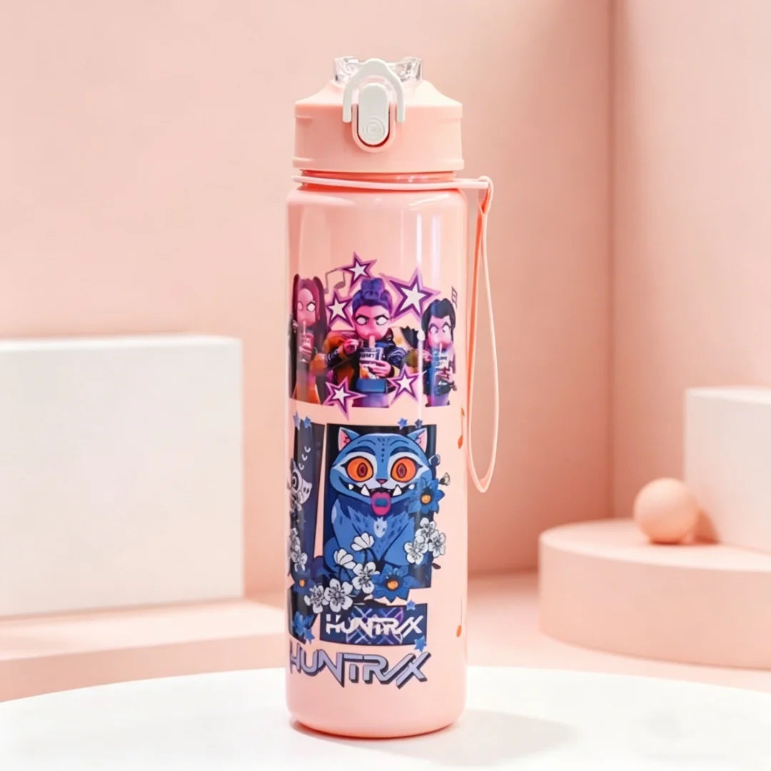 Garrafa K-Pop para Crianças – Portátil e com Cordão