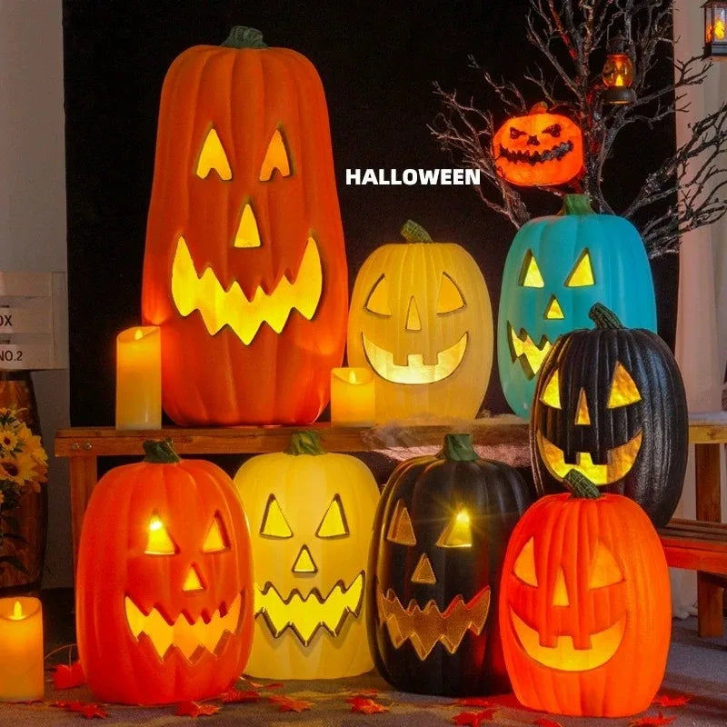 Abóbora Decorativa LED de Halloween – Lanterna Luminosa