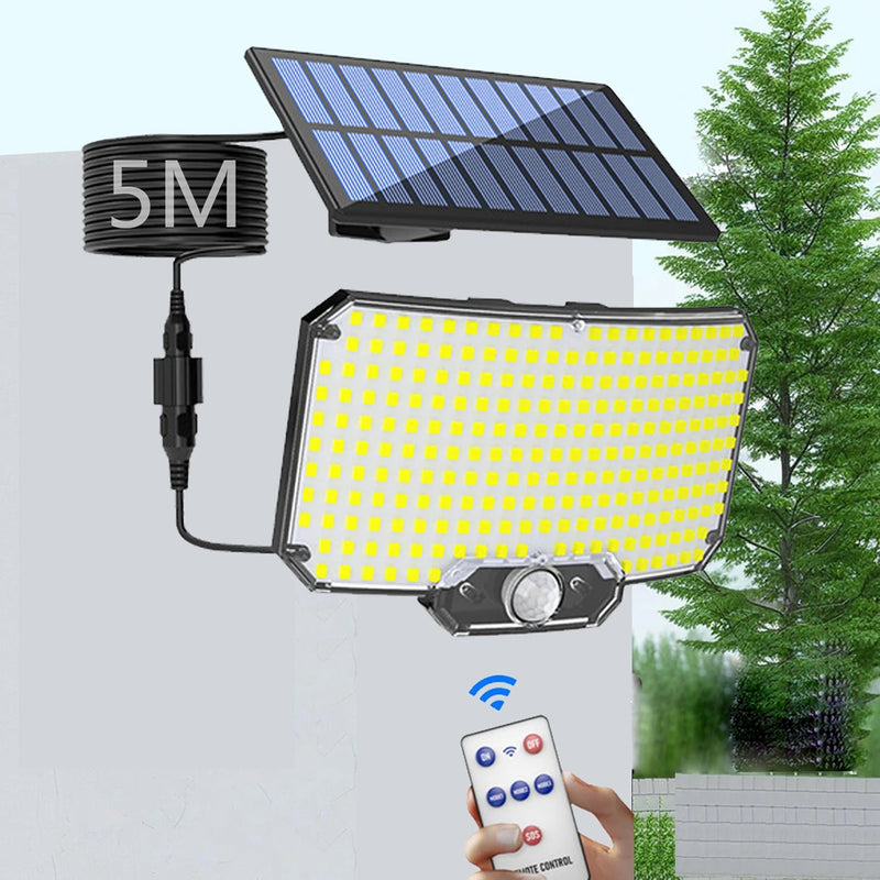 Luz Solar LED Exterior Super Brilhante com Sensor de Movimento
Holofote de Segurança para Jardim, Garagem, Pátio