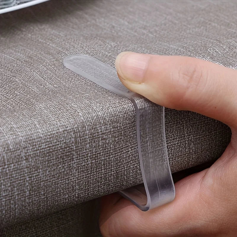 10 Clips Fixadores para Toalha de Mesa – Transparentes e Antideslizantes
