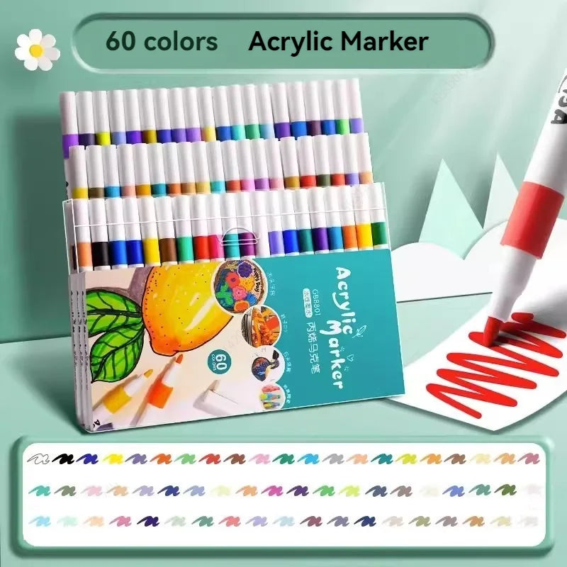 Canetas de Tinta Acrílica – 12 a 80 Cores para Crianças e DIY
