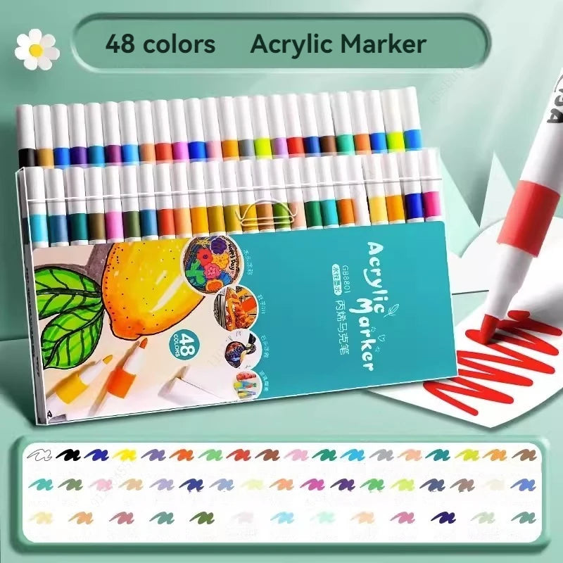 Canetas de Tinta Acrílica – 12 a 80 Cores para Crianças e DIY