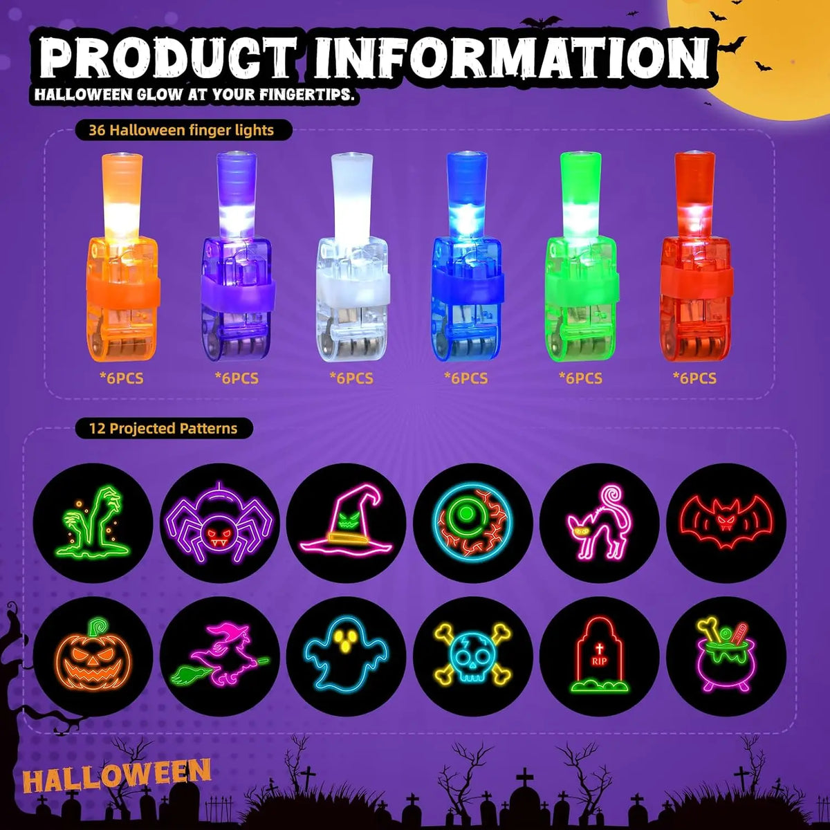 Luzes LED para Dedos – Brinquedo Luminoso para Festas