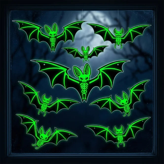 Autocolantes decorativos de Parede LED para Halloween – Morcegos Luminosos 3D