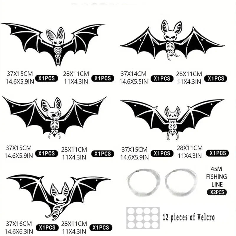 Autocolantes decorativos de Parede LED para Halloween – Morcegos Luminosos 3D