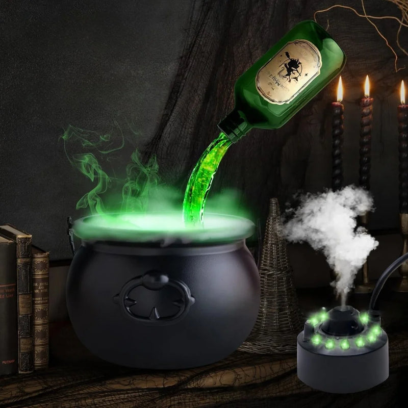 Caldeirão Mágico de Halloween com Garrafa Flutuante LED – 26 cm