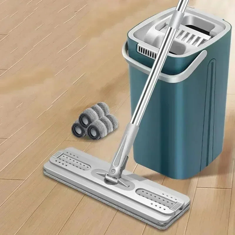 Mop Giratório JOYBOS com Sistema Automático de Limpeza com Balde, Rotação 360°, Lavável.