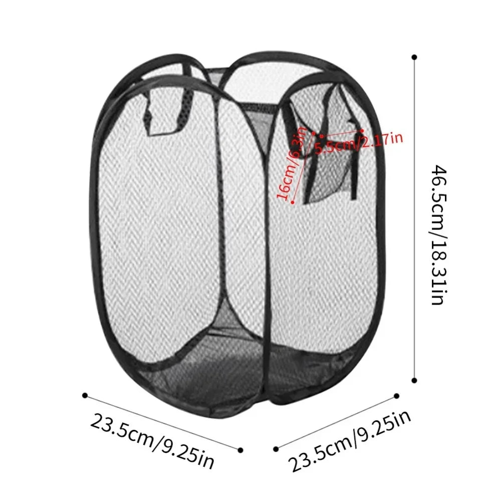 Cesto Dobrável para Roupa em Rede Respirável