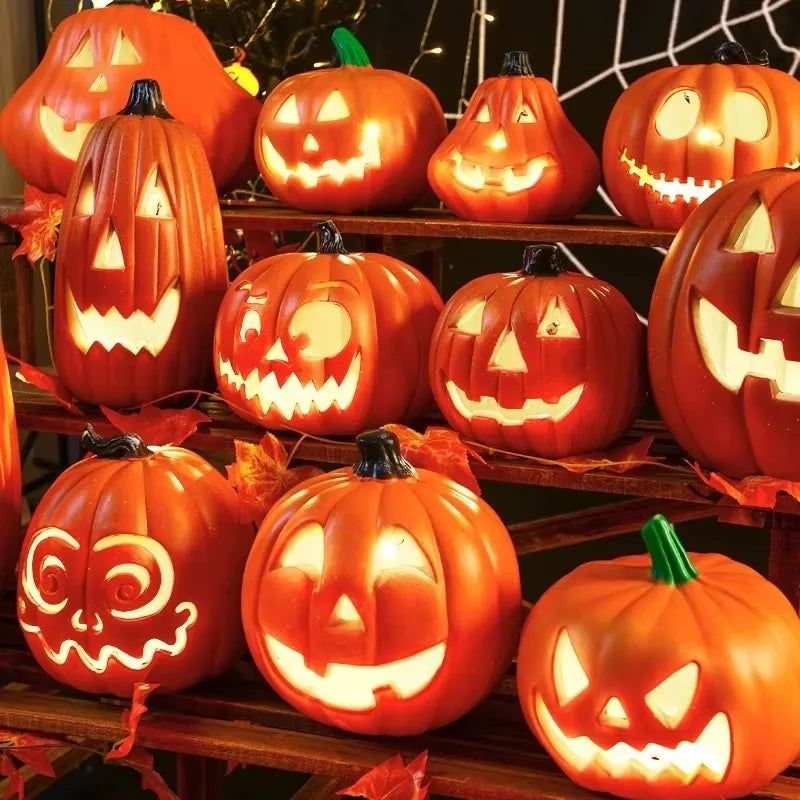 Abóbora Decorativa LED de Halloween – Lanterna Luminosa