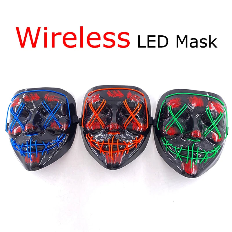 Máscara LED Neon Purge – Máscara Luminosa para Halloween