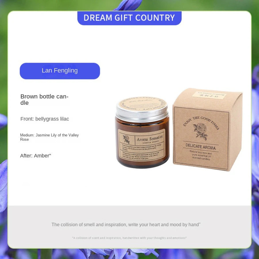 Vela Aromática em Copo de Vidro Castanho – Perfumada para Casa