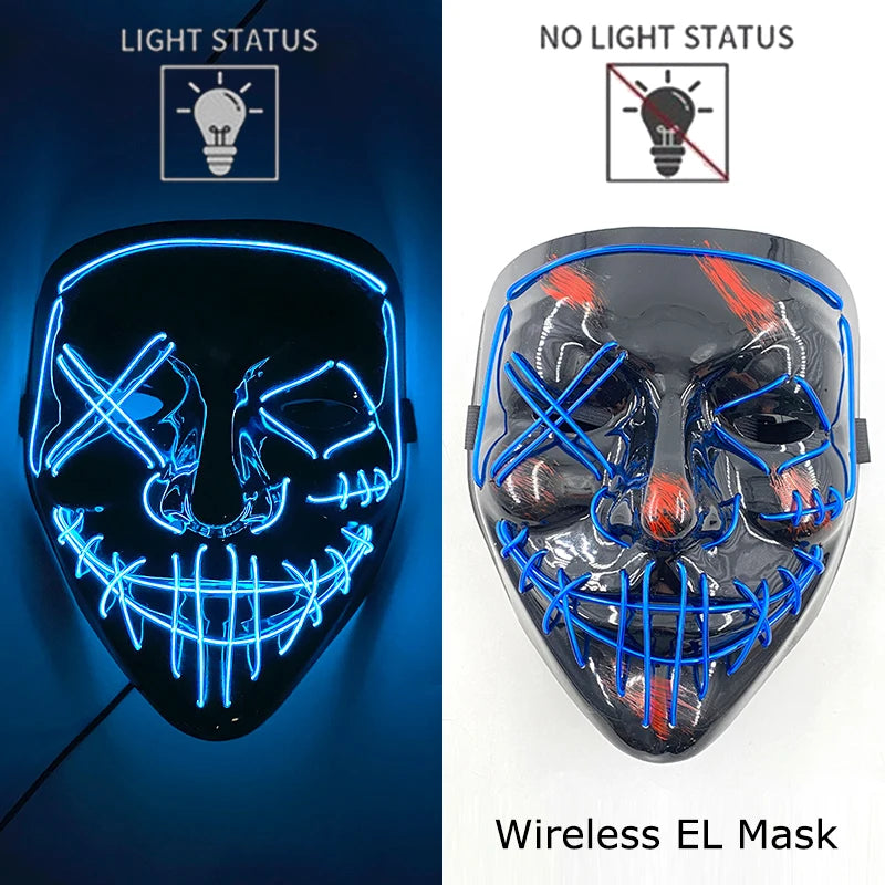 Máscara LED Neon Purge – Máscara Luminosa para Halloween