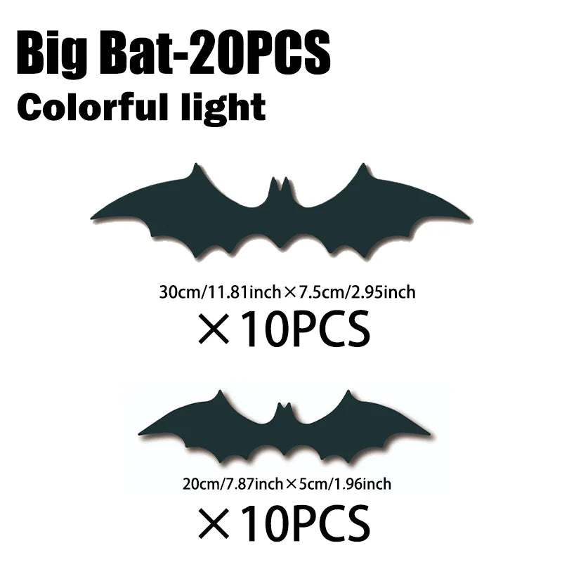 Autocolantes decorativos de Parede LED para Halloween – Morcegos Luminosos 3D
