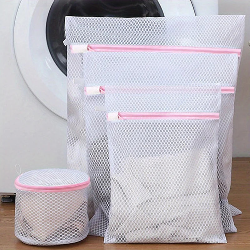 4 pçs/set malha saco de malha saco de lavagem zíper máquina de lavar é especialmente adequado para roupa interior