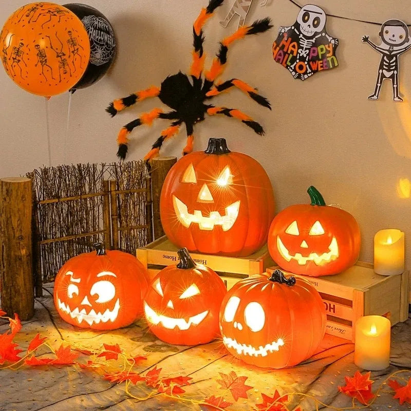 Abóbora Decorativa LED de Halloween – Lanterna Luminosa