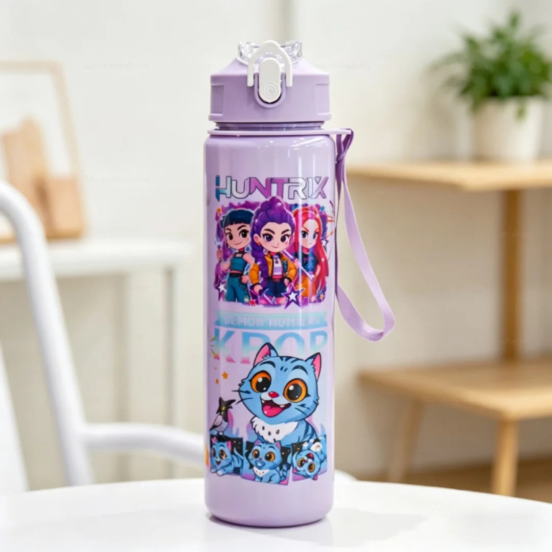 Garrafa K-Pop para Crianças – Portátil e com Cordão