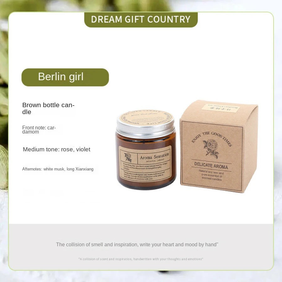 Vela Aromática em Copo de Vidro Castanho – Perfumada para Casa