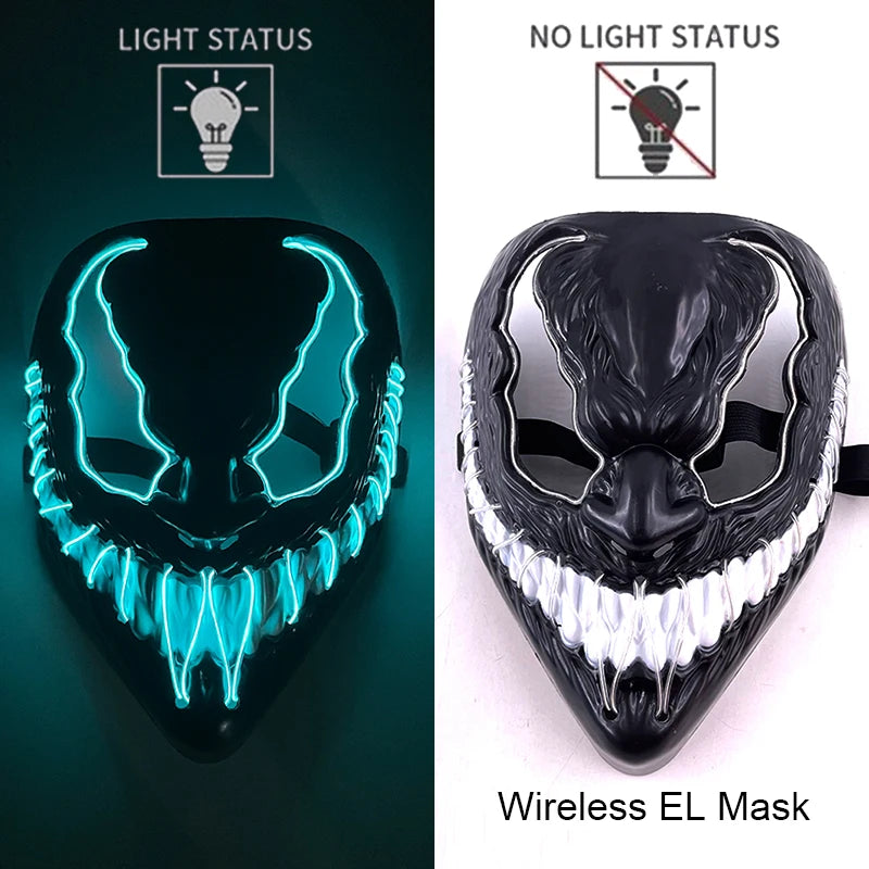 Máscara LED Neon Purge – Máscara Luminosa para Halloween