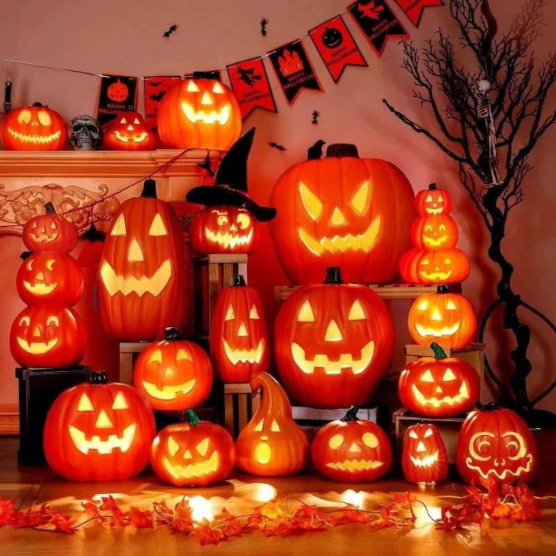 Abóbora Decorativa LED de Halloween – Lanterna Luminosa