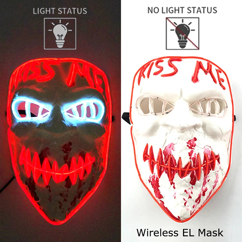 Máscara LED Neon Purge – Máscara Luminosa para Halloween
