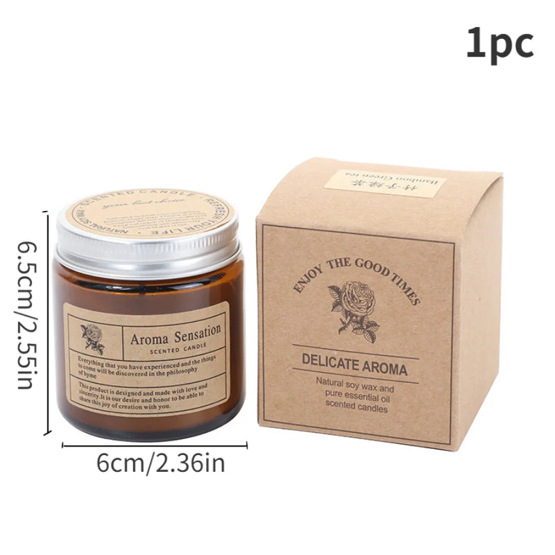 Vela Aromática em Copo de Vidro Castanho – Perfumada para Casa