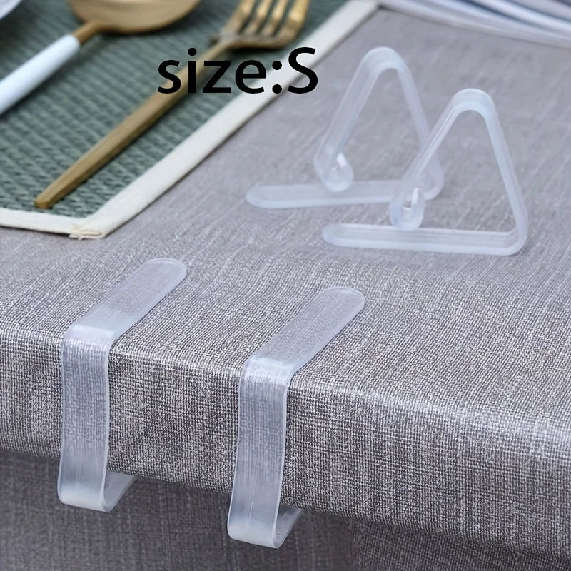 10 Clips Fixadores para Toalha de Mesa – Transparentes e Antideslizantes