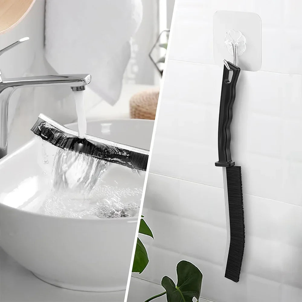 Escova de Limpeza para Fendas – Cerdas Rígidas Angulares para Azulejos, Casa de Banho e Cozinha