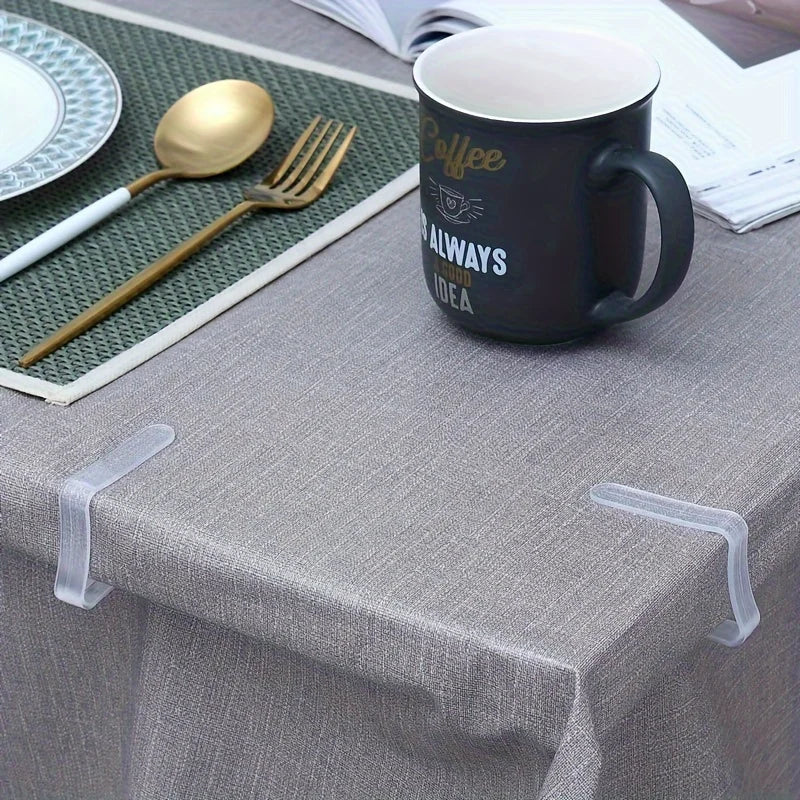 10 Clips Fixadores para Toalha de Mesa – Transparentes e Antideslizantes