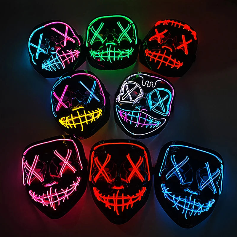 Máscara LED Neon Purge – Máscara Luminosa para Halloween