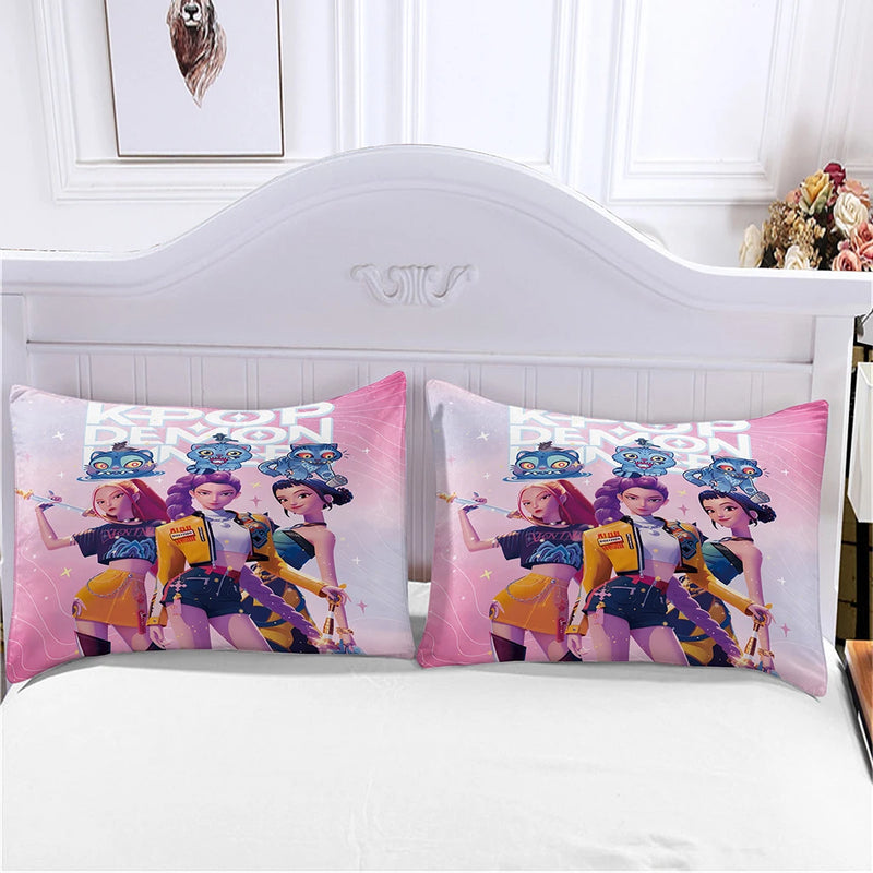 Conjunto de Cama Infantil 3 Peças – Capa de Edredão + 2 Fronhas, Design 3D Colorido