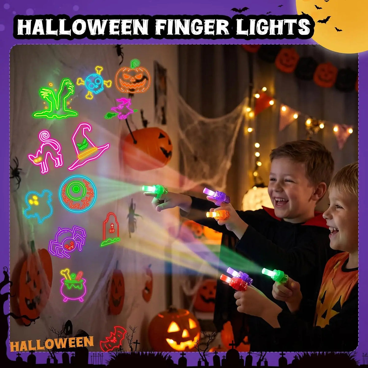 Luzes LED para Dedos – Brinquedo Luminoso para Festas
