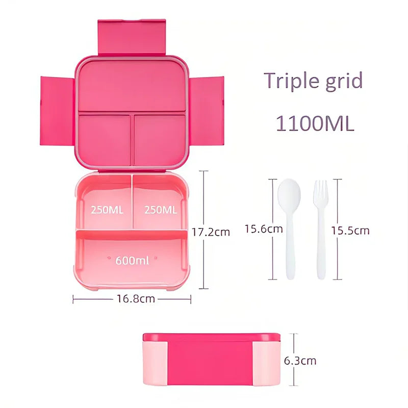 Lancheira K-Pop 1100 ml – Rosa e Azul, Térmica e Prática para Escola