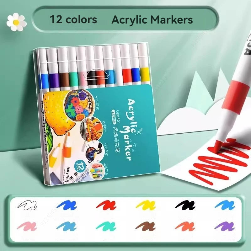 Canetas de Tinta Acrílica – 12 a 80 Cores para Crianças e DIY