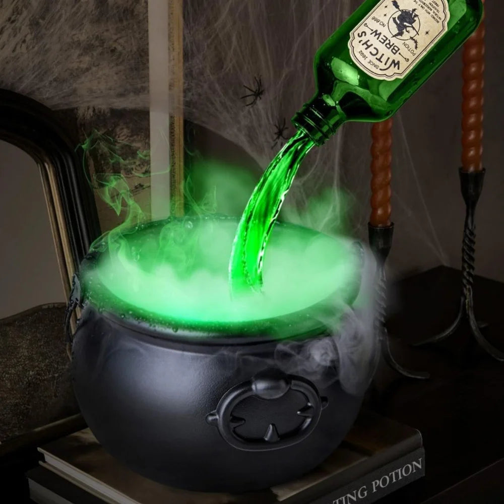 Caldeirão Mágico de Halloween com Garrafa Flutuante LED – 26 cm